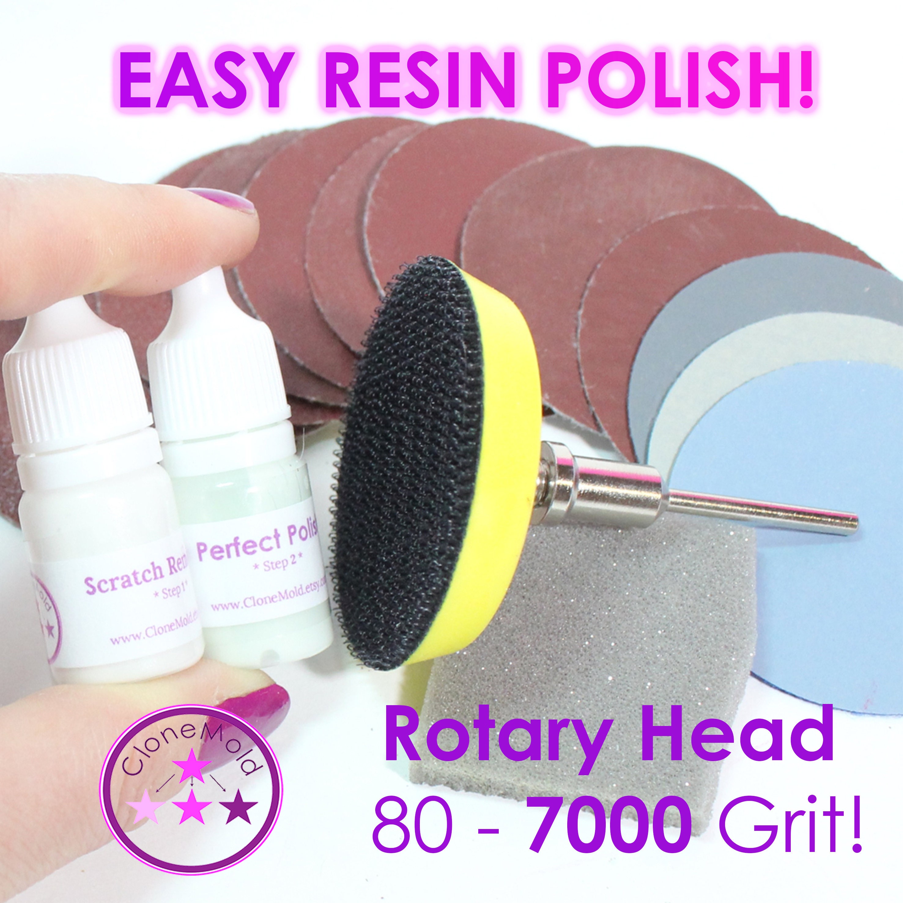 Resin Polishing Kit, Jewelry Polisher Sander W/ 7-Gear Speed Control 25x  Sandpaper, Epoxy Resin Art Crafts Coaster Polish, Wood Stone Metal Sanding 