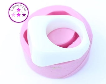 Ring Mold Beveled Rectangle ; Silicone Rubber; Size 6.75