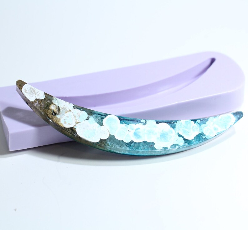 Bib Necklace Mold Moon Shape; Silicone Rubber Mold
