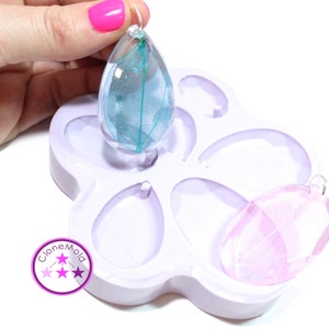 Beveled Teardrop and Oval Mold Pendant Facetted Silicone Rubber Mold