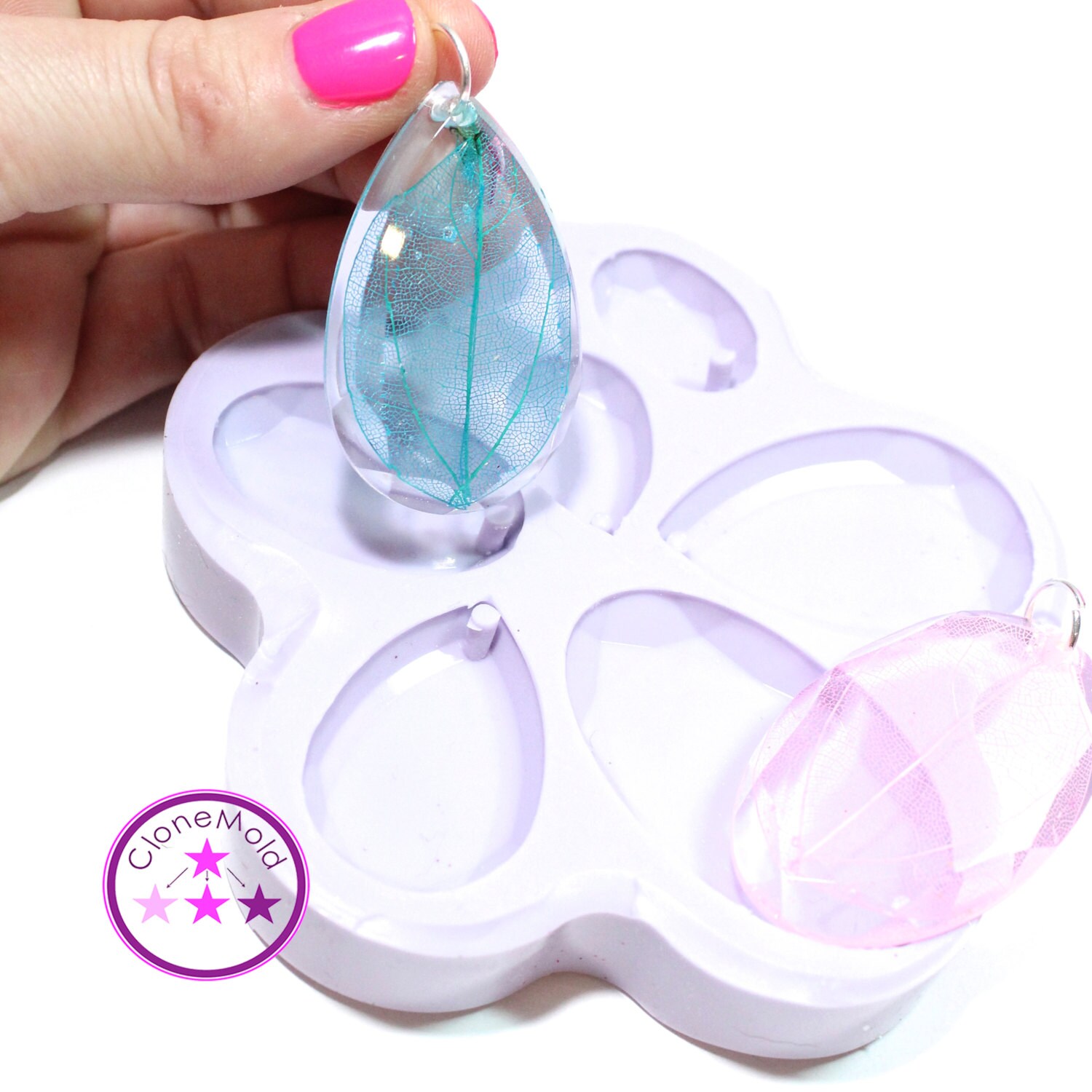 Beveled Teardrop and Oval Mold Pendant Facetted Silicone Rubber Mold