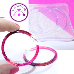 Thin Large Hoop Mold Earring Silicone Rubber Mold