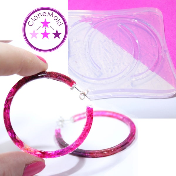 Thin Large Hoop Mold Earring Silicone Rubber Mold