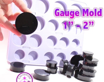 Plug Gauge Double Flare Mold  Ear Piercing Silicone Rubber Mold; 1 inch - 2" gauges