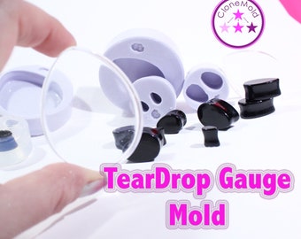 Teardrop Plug Gauge Silicone Mold: 2g-2 Inch