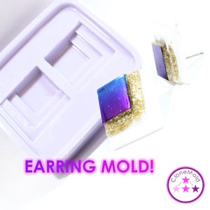 Tiered Square Cabochon or Earring Mold Silicone Rubber