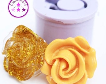 Ring Mold Rose, Vintage-Look Flower Jewelry Casting |  Silicone | Size 7-9 Beginner