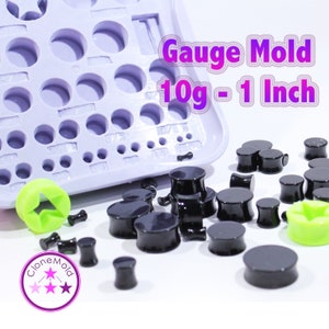 Plug Gauge Mold Multiple Ear Plug Piercing Silicone Rubber Mold, 10g 1 INCH image 1