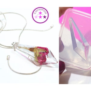 Crystal Pendulum Mold Facetted Long Prism Crystal Earring/Pendant Silicone Rubber Mold