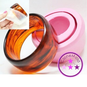 Bangle Mold Chunky Thick Rounded Bracelet Silicone Rubber Mold