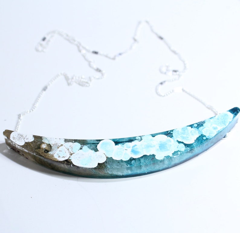 Bib Necklace Mold Moon Shape; Silicone Rubber Mold