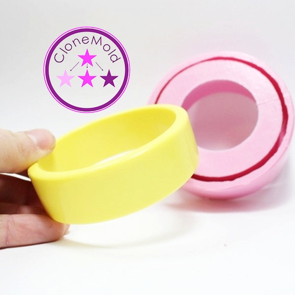Bangle Mold Short Flat Sided Bracelet Silicone Rubber Mold
