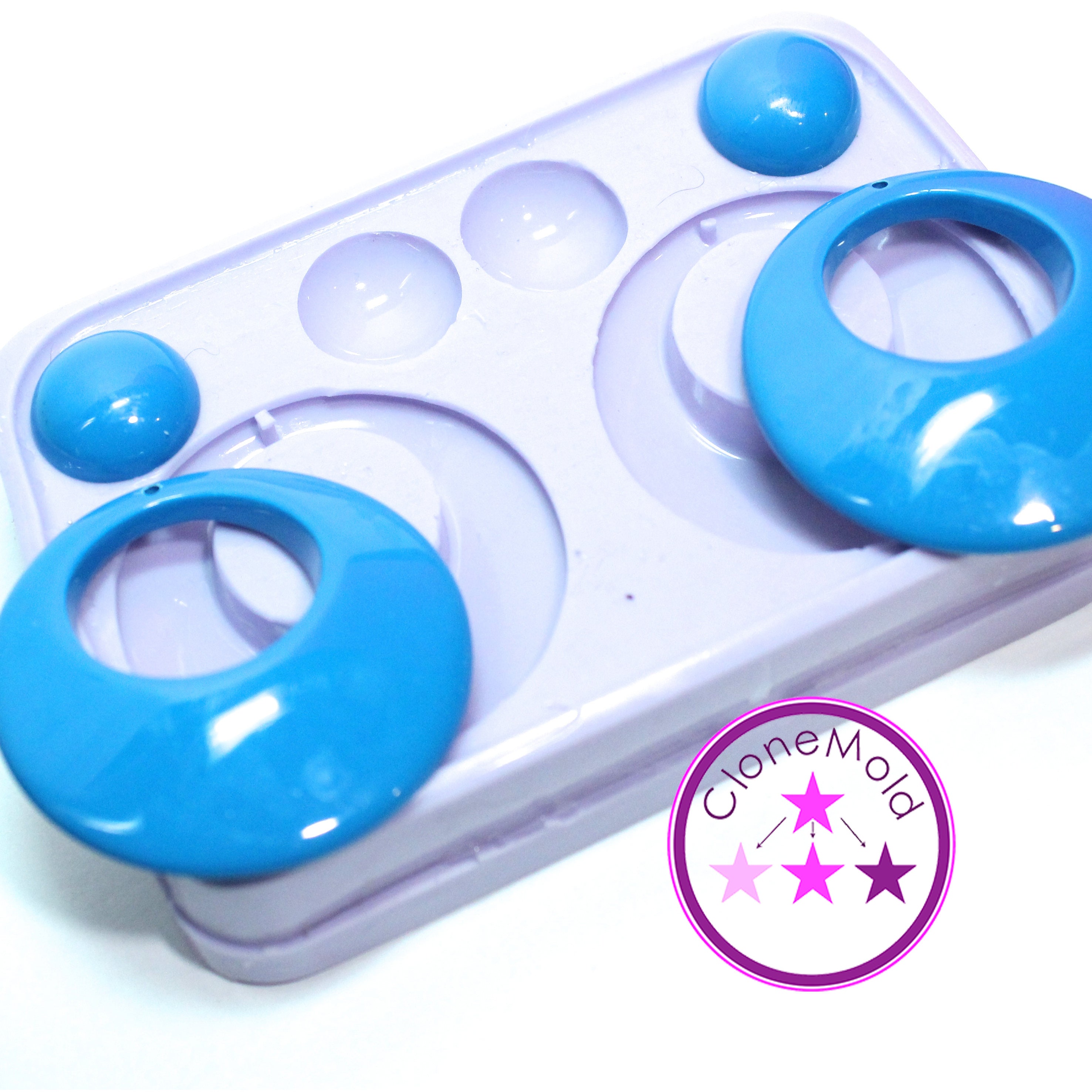 Earring Mold 4 Piece Round Dangle Circle Silicone Rubber Mold