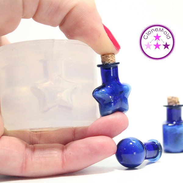 Bottle Mold, Pendant Star -  Silicone | UV Resin Compatible | Jewelry Casting, Food Safe
