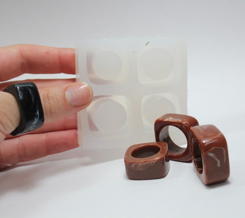 Multiple Ring Mold 4 Square Band Silicone Ring Mold Sizes 6 Etsy