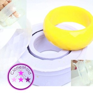 Bangle Mold Thin Facetted Bracelet Silicone Rubber Mold image 1