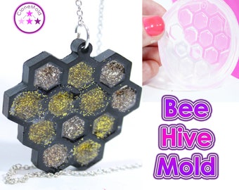 Bee Hive Honey Comb Bezel Mold Pendant Silicone Rubber