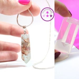 Crystal Stone Mold Facetted Pendulum Pendant Silicone Rubber Mold