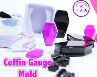 Coffin Plug Gauge Mold Ear Gauge Piercing Silicone Rubber Mold; 2g; 3mm - 2 INCH; 50 mm