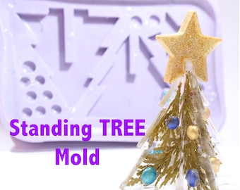 Standing Holiday Tree Ornament Mold; Silicone Rubber