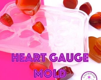 Heart Plug Gauge Silicone Mold: Ear Piercing Jewelry, 4mm-48mm