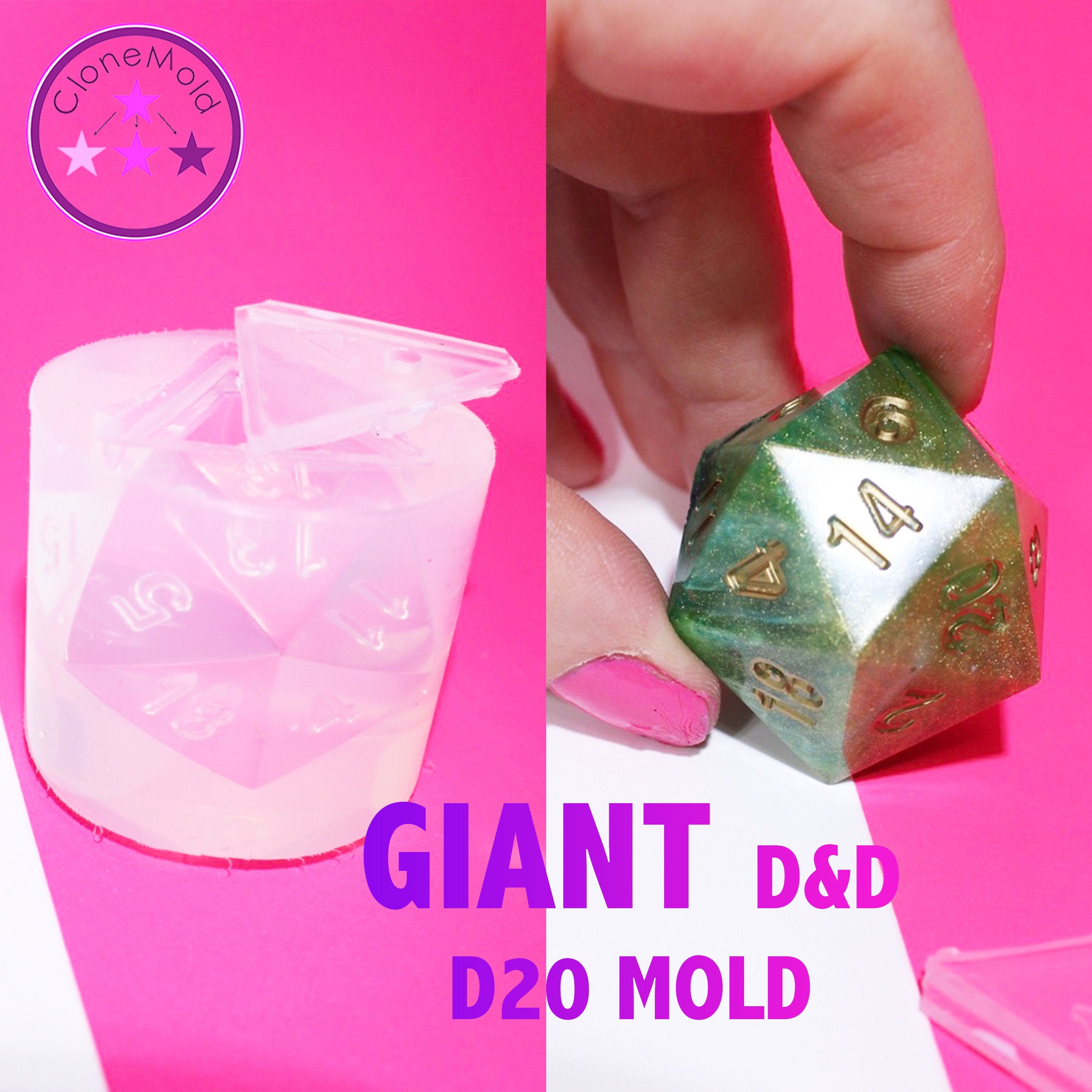 Giant D20 Dungeons And Dragons Gamer Dice Die Mold Silicone Rubber