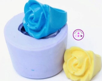 Ring Mold Rose, Tall Vintage Style - Silicone Rubber | Size 9 | Handmade Jewelry Casting Form