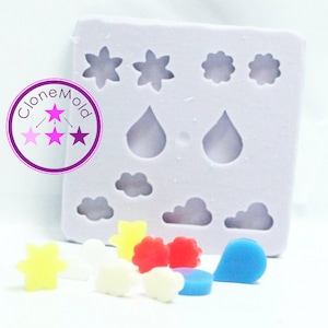Stud Mold April Showers, May Flowers Earring Stud Silicone Rubber Mold