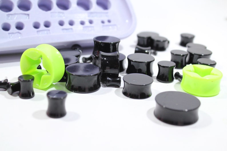 Plug Gauge Mold Multiple Ear Plug Piercing Silicone Rubber Mold, 10g 1 INCH image 8