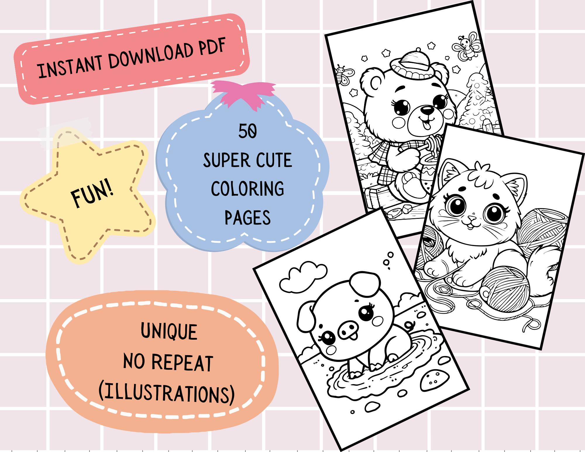50 Cute Baby Animals Coloring Pages for Kids | Animal Coloring Pages ...