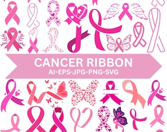 Cancer Awareness Svg,Ribbon Vector,Pink Awareness Ribbon,Tackle Cancer,Breast Cancer,Pink Cancer Ribbon Svg,Retro Breast Cancer Svg,cut file