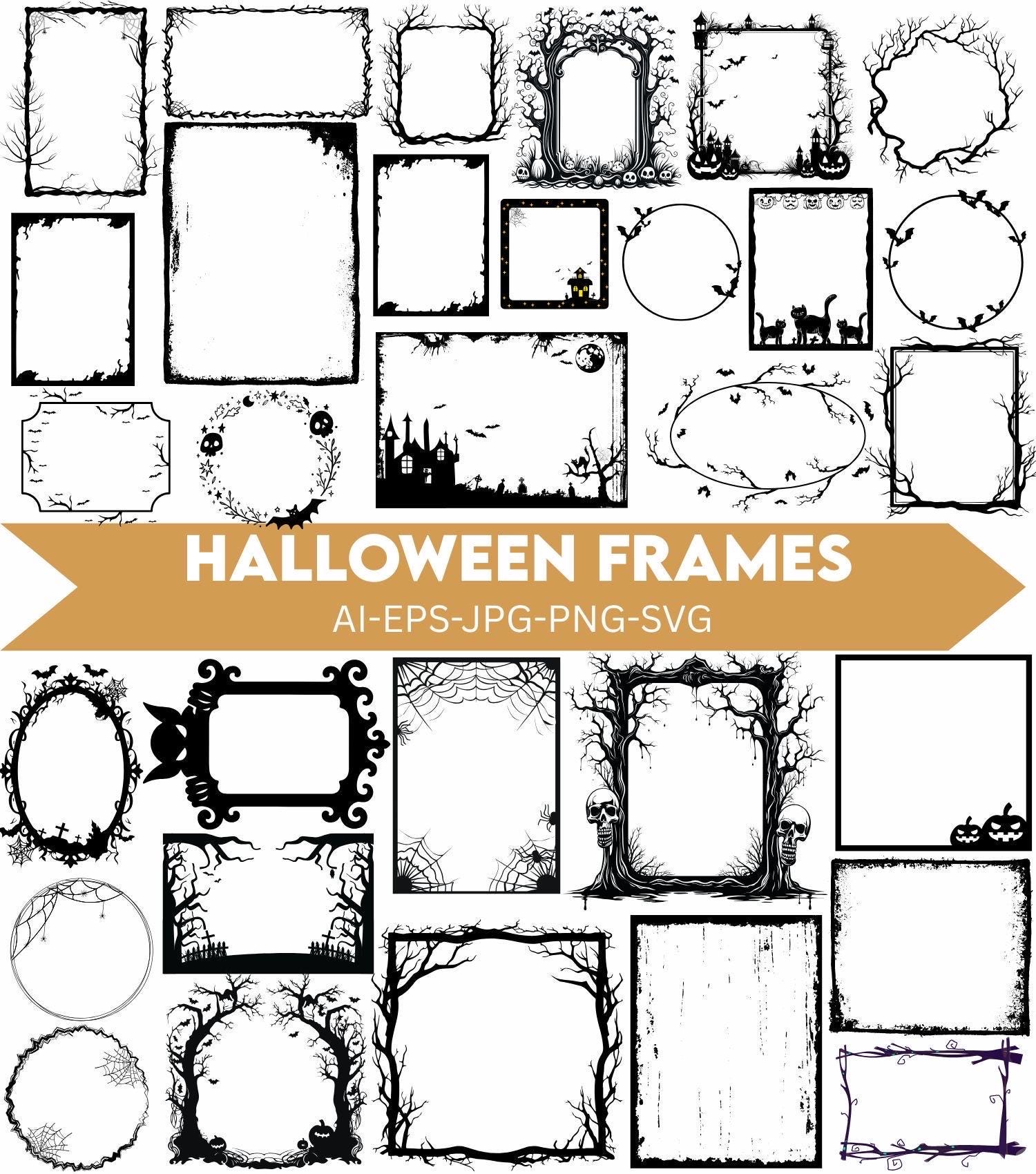 Spooky Frame Halloween Frame SVG Bundle,halloween Scary Frames,spooky Frame Svg ...