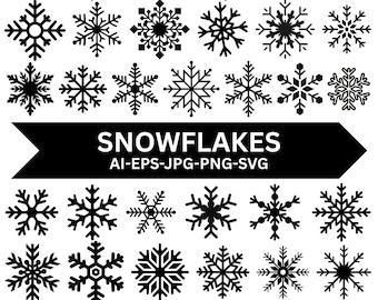 Sneeuwvlok SVG-bundel, kerst sneeuwvlok Svg, vlok winter Svg, silhouet, Glowforge, winter SVG sneeuwvlok-bestand, sneeuwvlokken voor digitale download