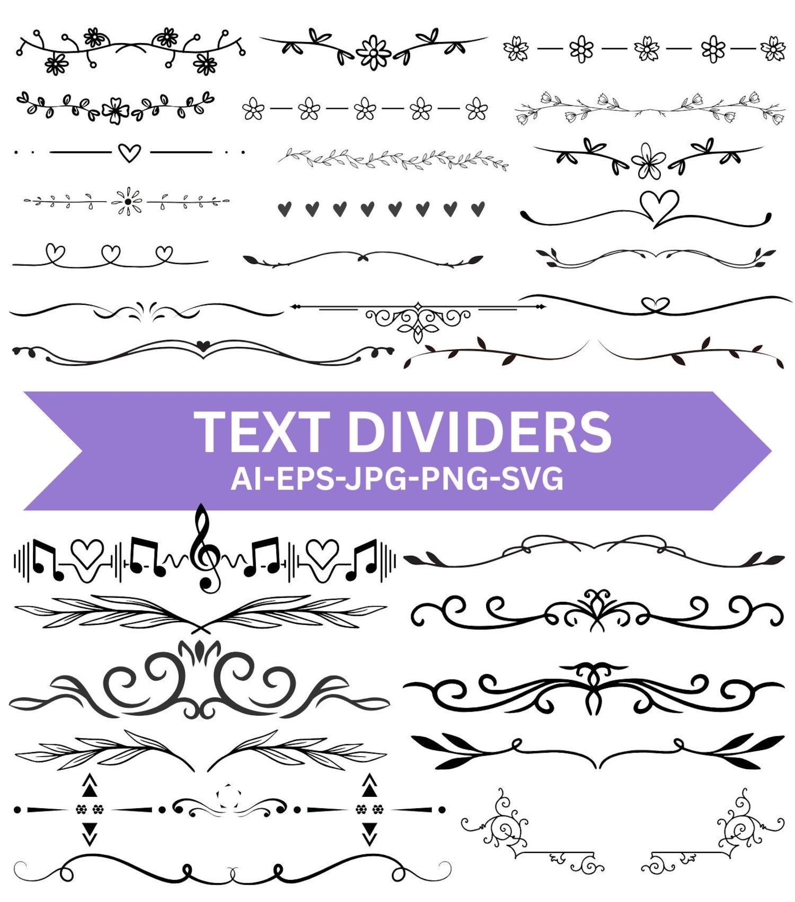 Text Dividers Svg,ornaments Svg,dividers Borders Svg,page Dividers Svg ...