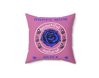 Mother's Day Spun Polyester Throw Pillow | Personalized Gift for Mom