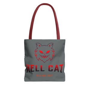 Wild And Crazy Hell Cat Tote Bag - Durable Canvas Reusable Shopping Bag, Unique Cat Lover Gift