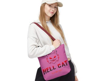 Hell Cat Tote Bag, Wild Graphic Canvas Shopper - Eco-Friendly
