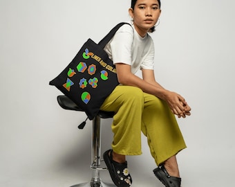 Colorful Lines Design Tote Bag – Reusable Shopping Bag (16x16")