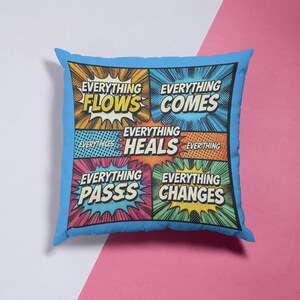 Spun Polyester Square Pillow with Motivational Phrases | Inspiring Home Decor | Cute Throw Pillow for Couch & Bed
