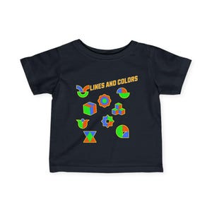 Infant Fine Jersey Tee - Colorful Lines for Kids, Soft Cotton Shirt, Stylish Baby Clothes, Toddler T-Shirt, Gift for Newborns