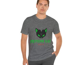 Psycho Cat Graphic Tee | Unisex Short Sleeve Jersey Shirt