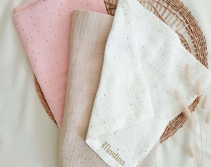 Customizable cotton gauze baby muslins