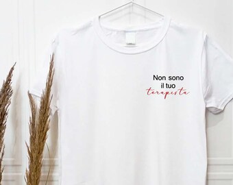 T-Shirt personalizzata con ricamo Non sono il tuo terapista, maglietta maniche corte con personalizzazione