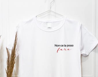 Custom embroidered T-shirt, short-sleeved T-shirt with a funny quote. I can't do this!