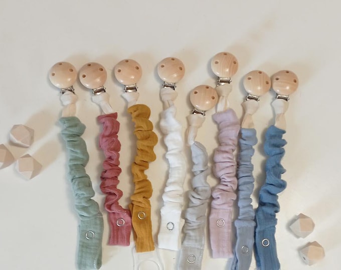 Porta ciuccio in mussola di cotone in tripla garza con adattatore Mam