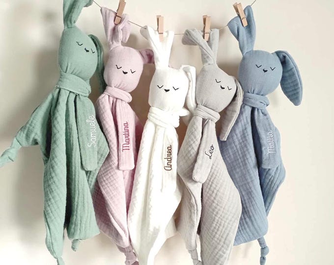 Featured listing image: Dou-Dou in mussola di cotone per neonati personalizzato