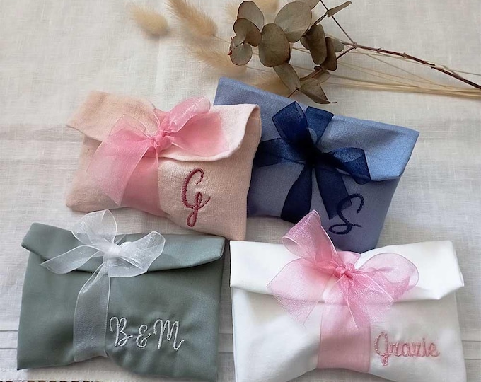 Confetti bags for baptisms, births, communion, weddings, reusable as mini clutches