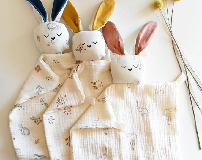 Featured listing image: Customizable patterned cotton muslin dou-dou for newborns