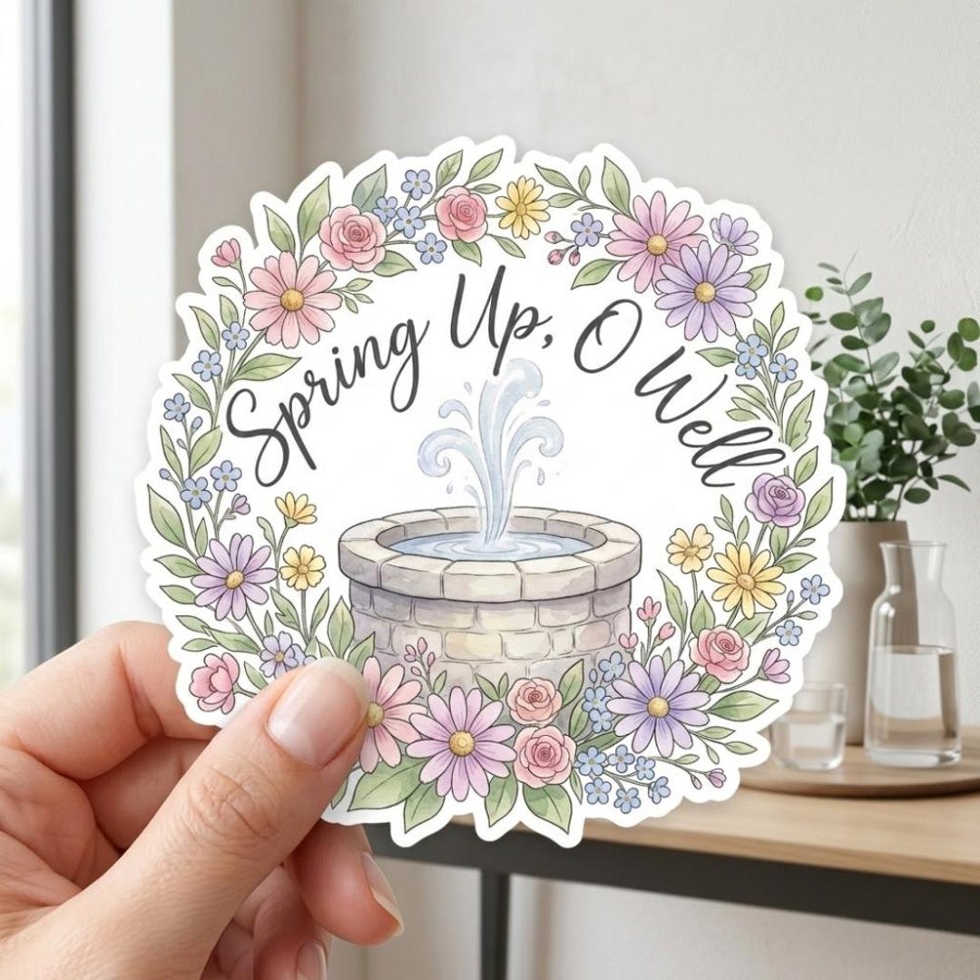Spring up O Well Sticker, Christian Fountain Floral Decal for Water ...
