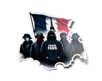 Pack De 5 Stickers Lille OSC – Ultras Losc, Hooligan, Virage Dogues, 8cm